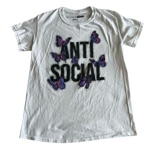 Fashion Nova Remaining Anti Social Butterfly Top - Small, White
